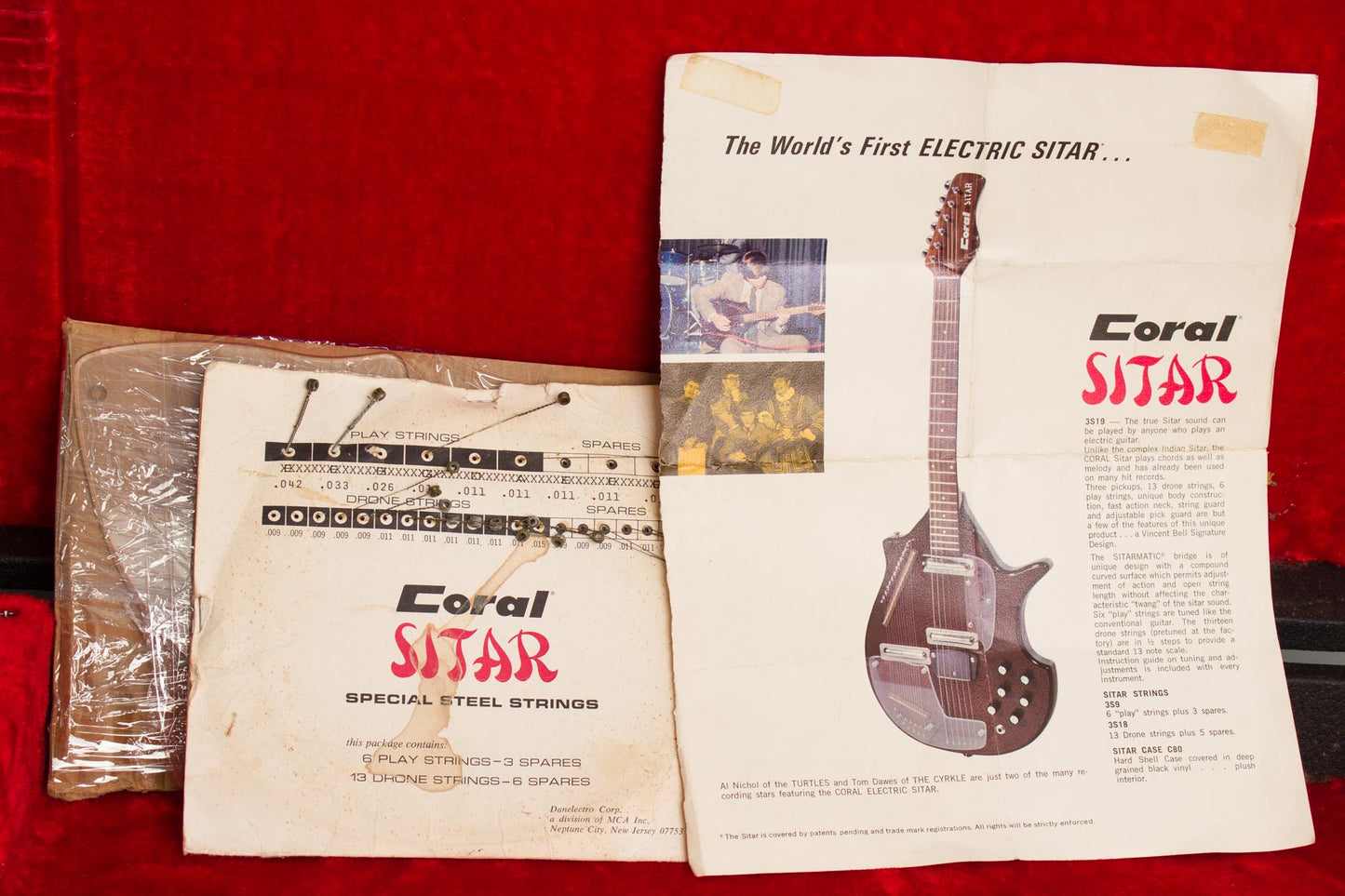 Danelectro Coral Vincent Bell Sitar Semi-Hollow Body Electric Guitar (1967)