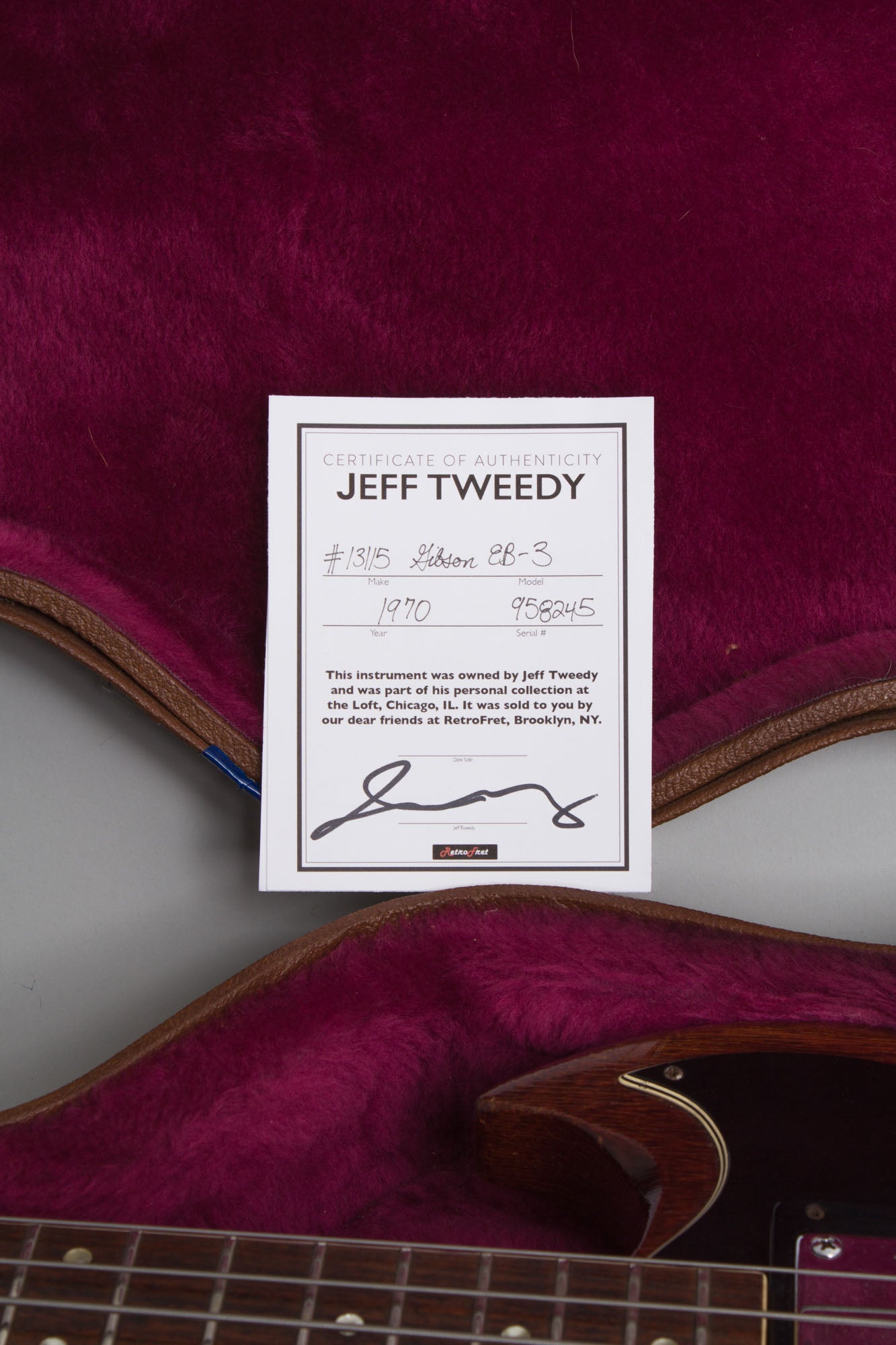 Gibson EB-3 Owned by Jeff Tweedy of Wilco Solid Body Electric Bass Guitar (1970)