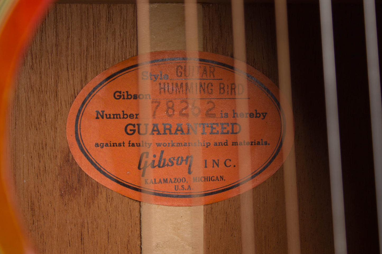 Gibson Hummingbird Flat Top Acoustic Guitar (1962)