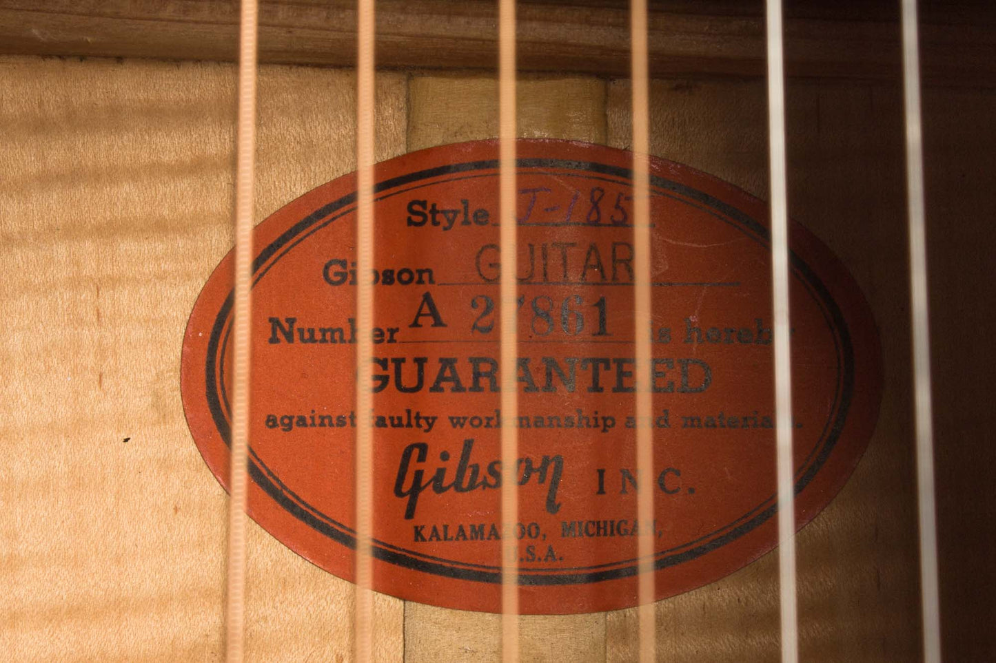 Gibson J-185N Flat Top Acoustic Guitar (1958)