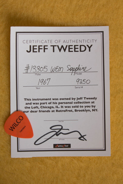 Watkins Electric Music (WEM) Rapier Bass Owned by Jeff Tweedy of Wilco Solid Body Electric Bass Guitar (1967)