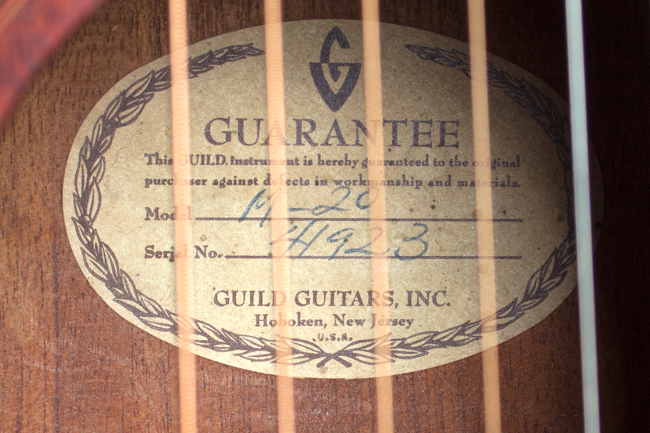 Guild  M-20 Flat Top Acoustic Guitar  (1965)