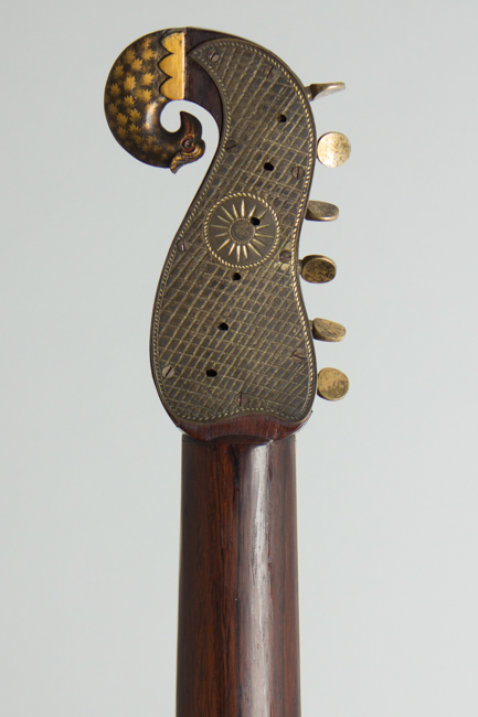  Patent Model Harp Guitar, most likely made by Emilius Nicolai Scherr ,  c. 1825