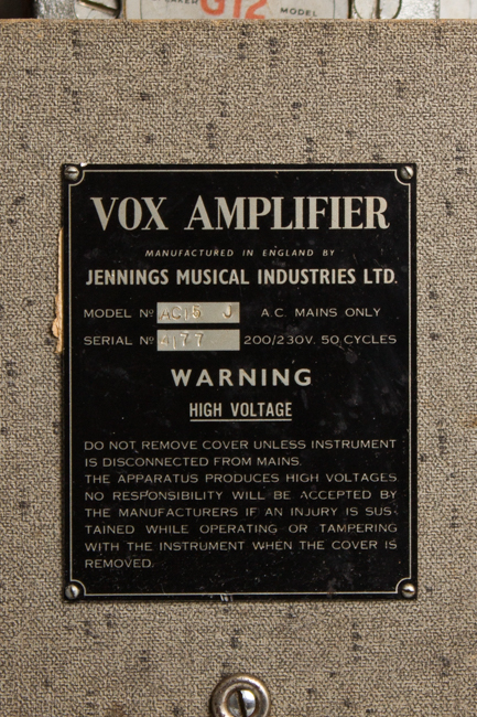 Vox  AC-15 Tube Amplifier (1960)