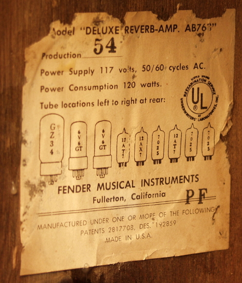 Fender  Deluxe Reverb Tube Amplifier (1966)