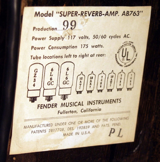 Fender  Super Reverb Tube Amplifier (1966)