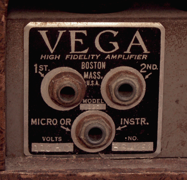 Vega  Model 120 Tube Amplifier,  c. 1939