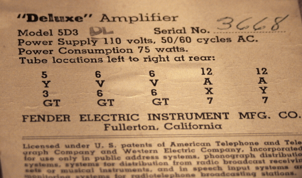 Fender  Deluxe Tube Amplifier (1954)