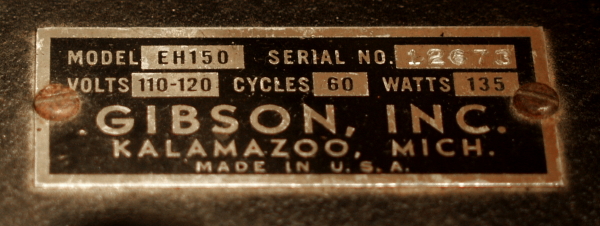 Gibson  EH-150 Tube Amplifier,  c. 1937