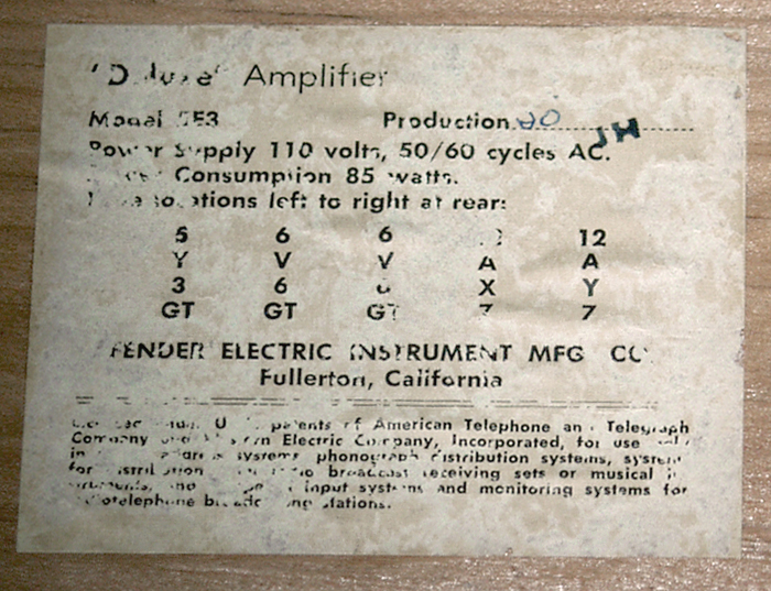 Fender  Deluxe Tube Amplifier (1960)