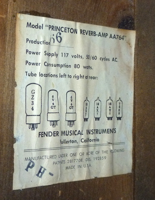 Fender  Princeton Reverb Tube Guitar Amplifier (1966)