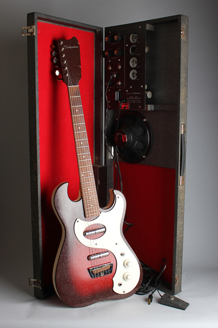 Silvertone Model 1457 Amp-In-Case Semi-Hollow Body Electric Guitar,  made by Danelectro  (1964)