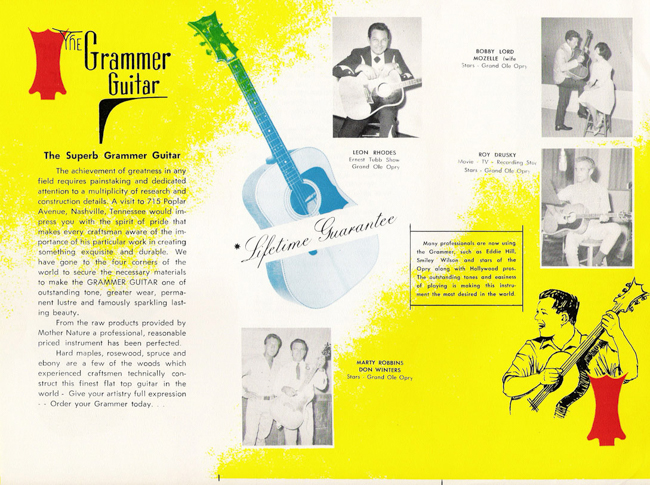 Grammer  Model G Flat Top Acoustic Guitar  (1968)
