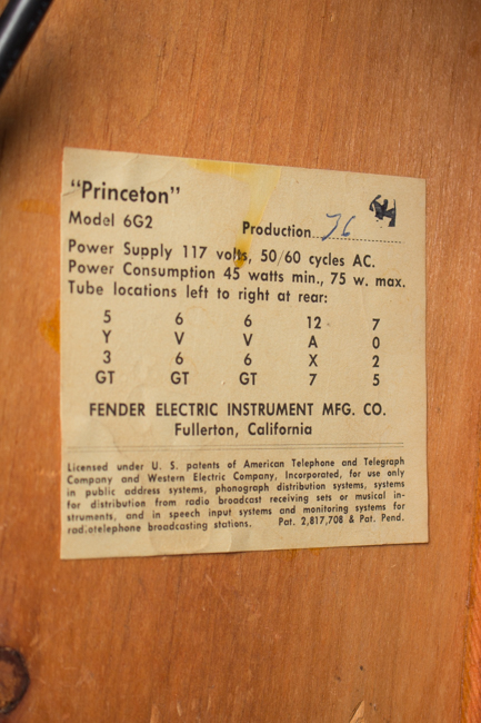 Fender  Princeton 6G2 Tube Amplifier (1961)